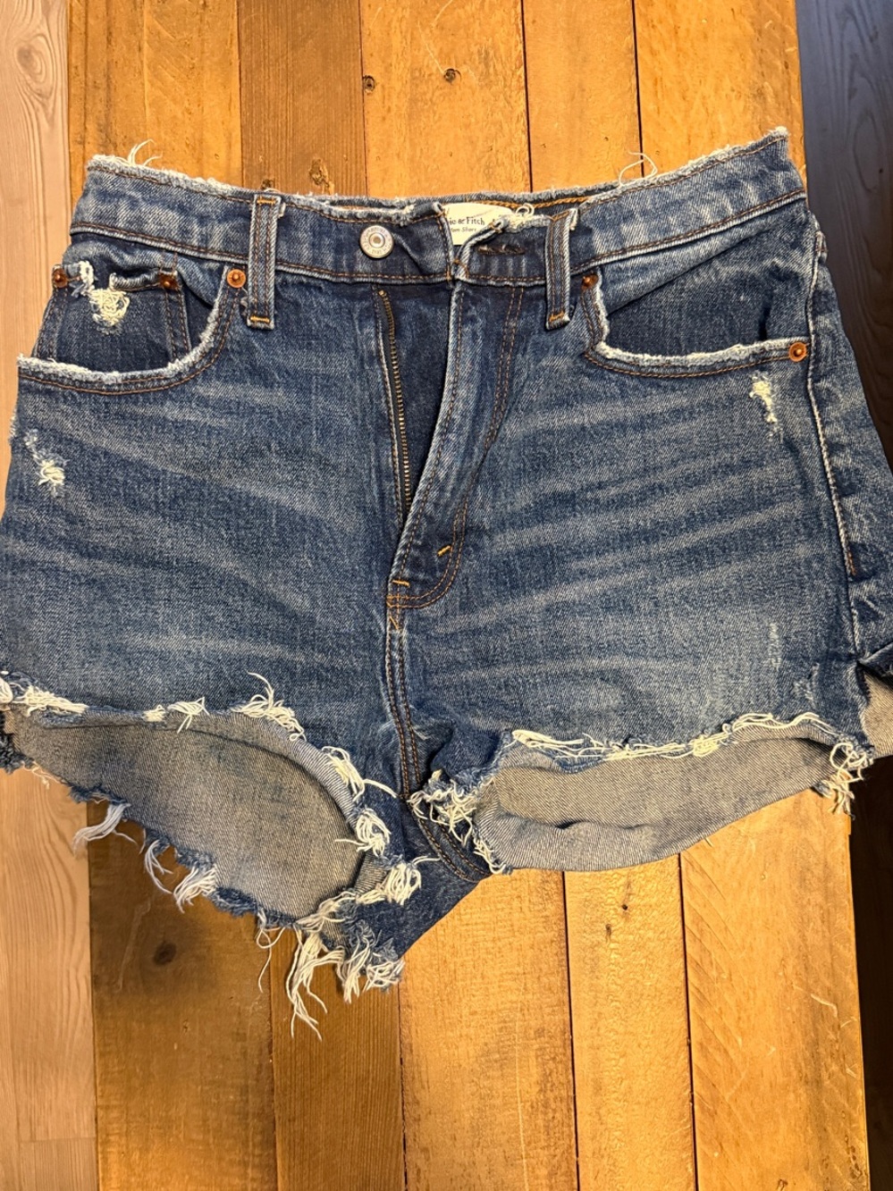 Abercrombie Curve Love High Rise Mom Short - Women’s Distressed Denim Shorts